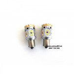 Najlacnejšia LED žiarovka oranžová pre smerovku BAU15S 12-24V, CANBUS 1ks 30xLED 3030S MD – fotka 2
